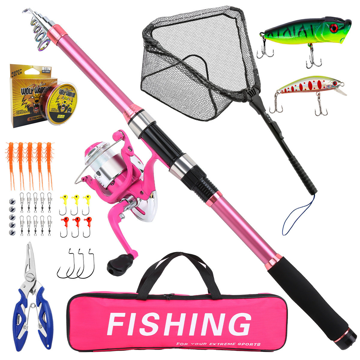 Conjunto completo de vara de p - Fishing Equipment For Kids avaliação e preço