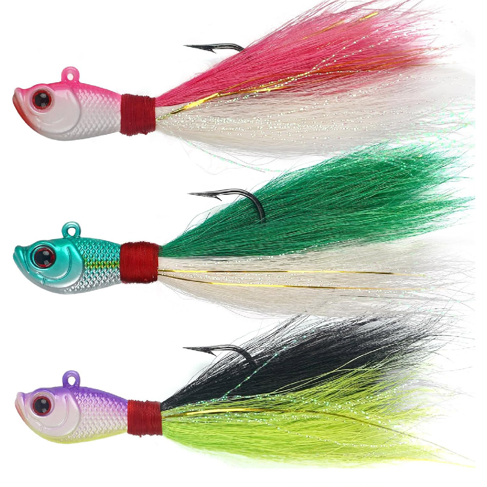 3 pçs bucktail gabaritos de ág - Surf Fishing Equipment avaliação e preço