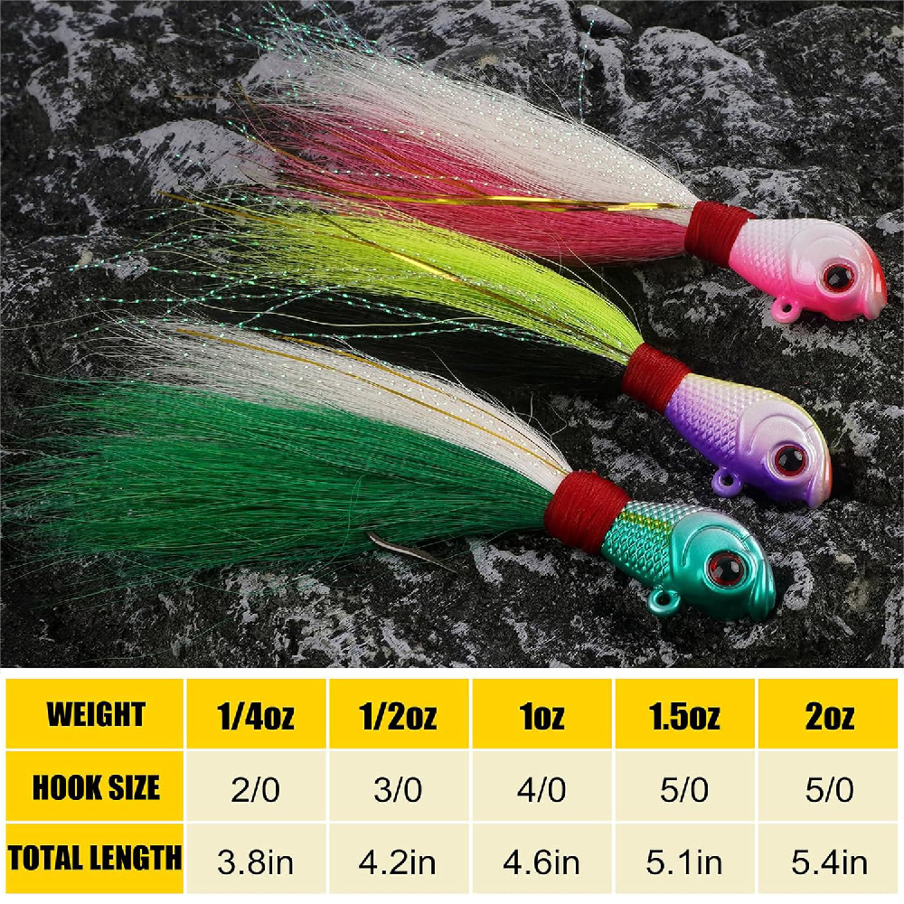 3 pçs bucktail gabaritos de ág - Surf Fishing Equipment avaliação e preço
