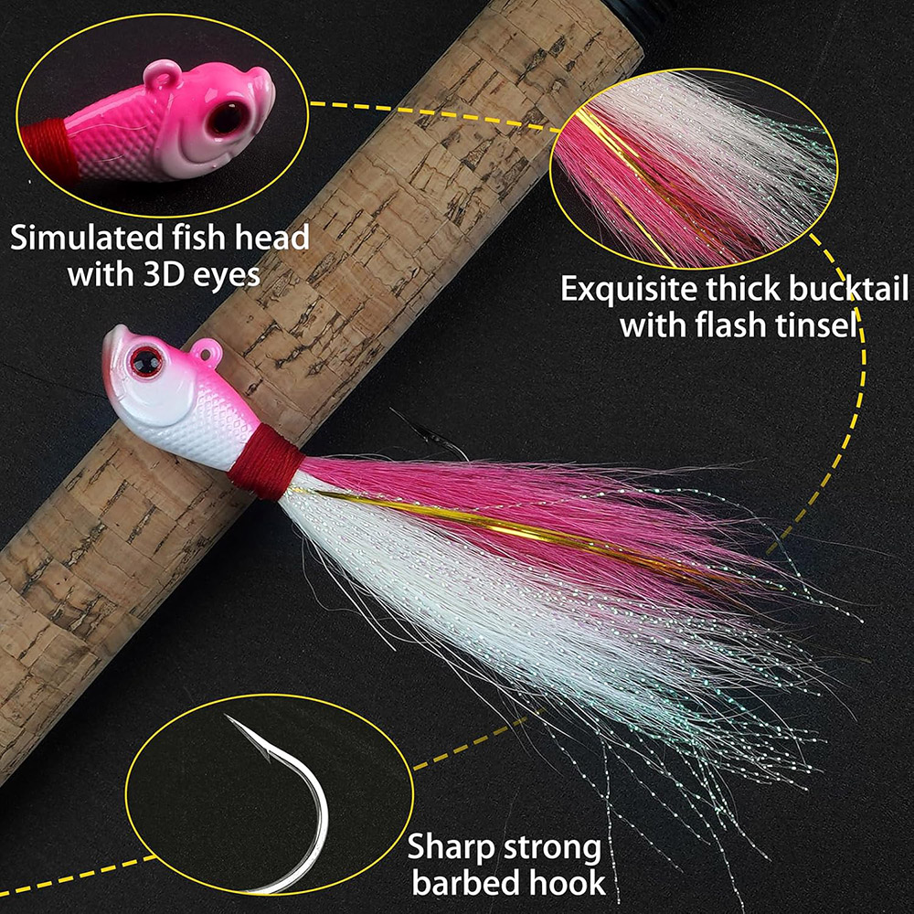 3 pçs bucktail gabaritos de ág - Surf Fishing Equipment avaliação e preço