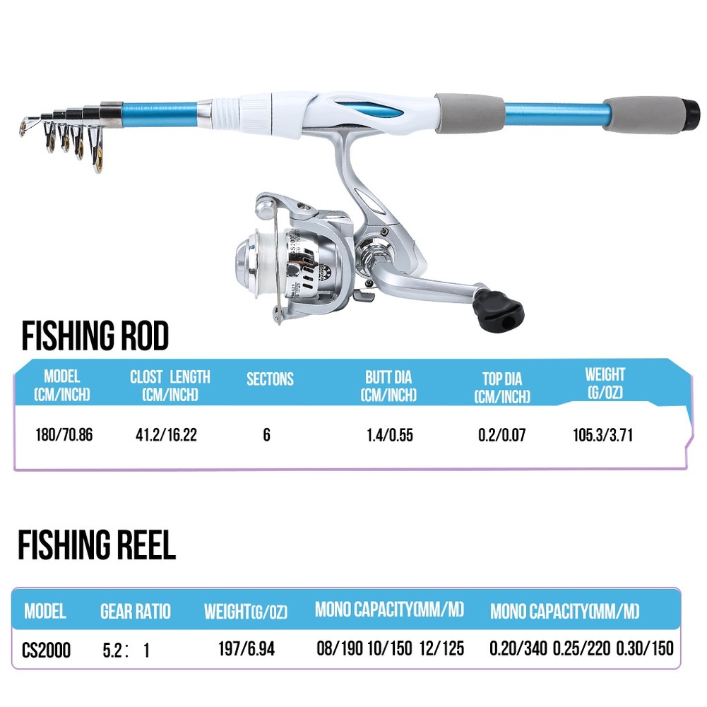 Vara de Pesca Azul e Branca de - Fishing Equipment For Kids avaliação e preço