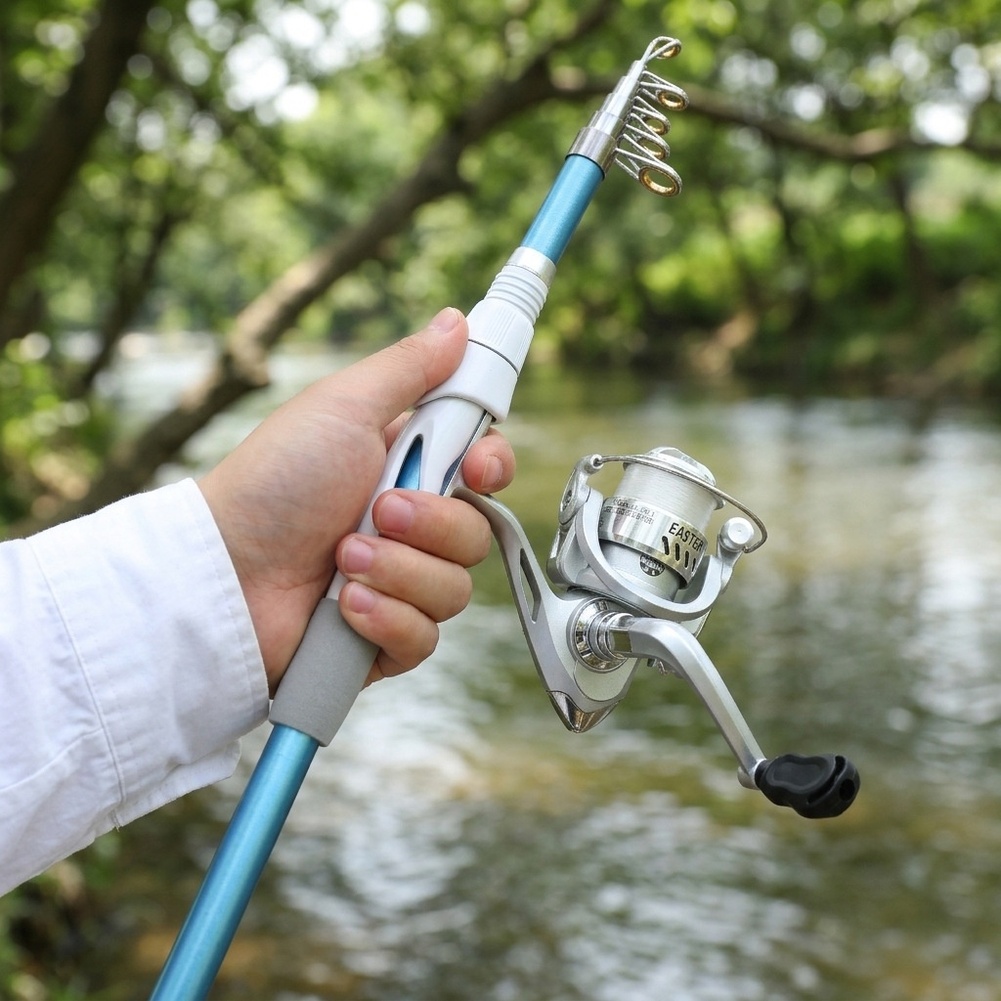 Vara de Pesca Azul e Branca de - Fishing Equipment For Kids avaliação e preço